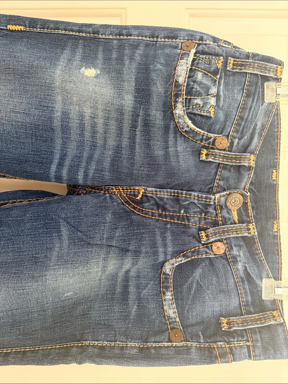 True Religion Men's Straight Jeans in Dark Blue Denim